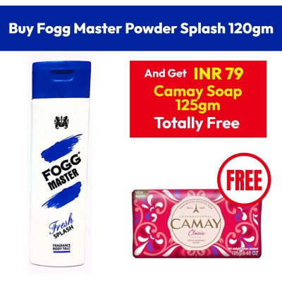 Fogg Master Powder Splash 120gm + Camay soap 125gm free