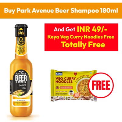 Park avenue beer shampoo 180ml + Keya Veg Curry Noodles Free